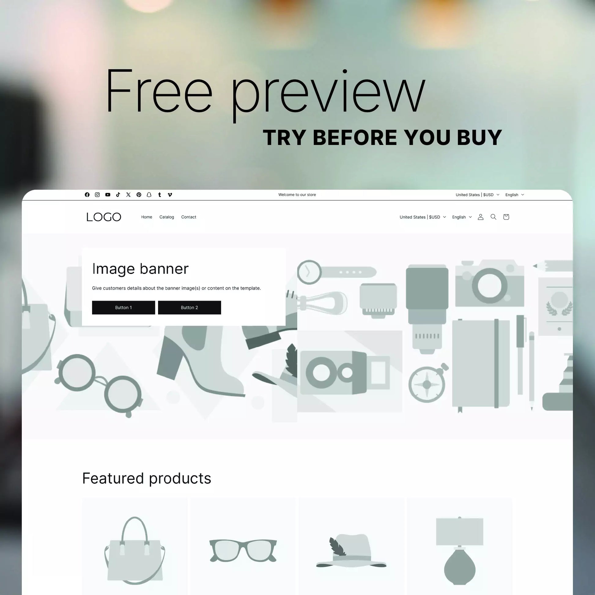 Free preview - try before you buy - showing screenshot of a page built with the Figma UI Kit.